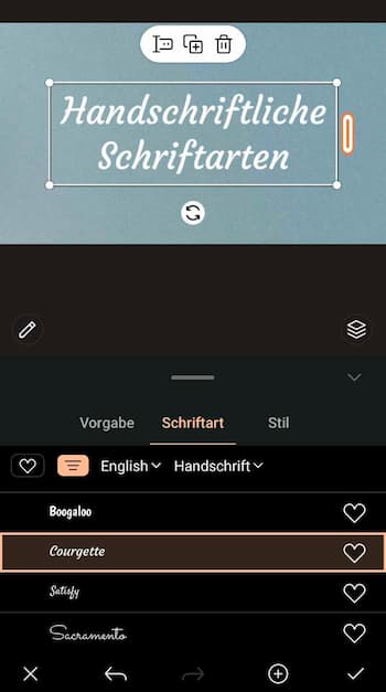 PhotoDirector - Handschriften ausprobieren